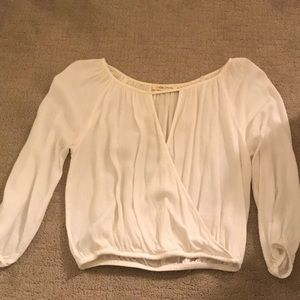White blouse with cross front